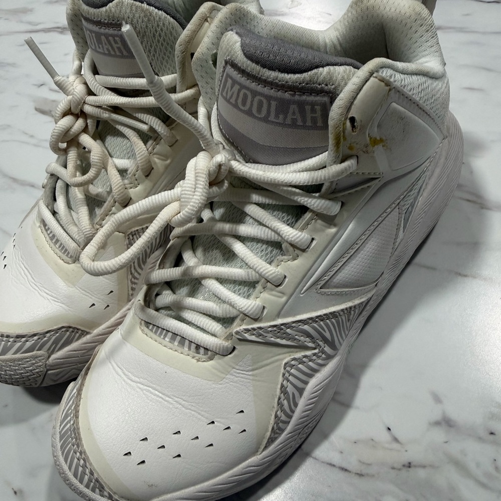 Moolah White and Gray High-Top Sneakers